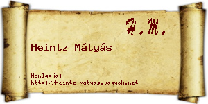 Heintz Mátyás névjegykártya
